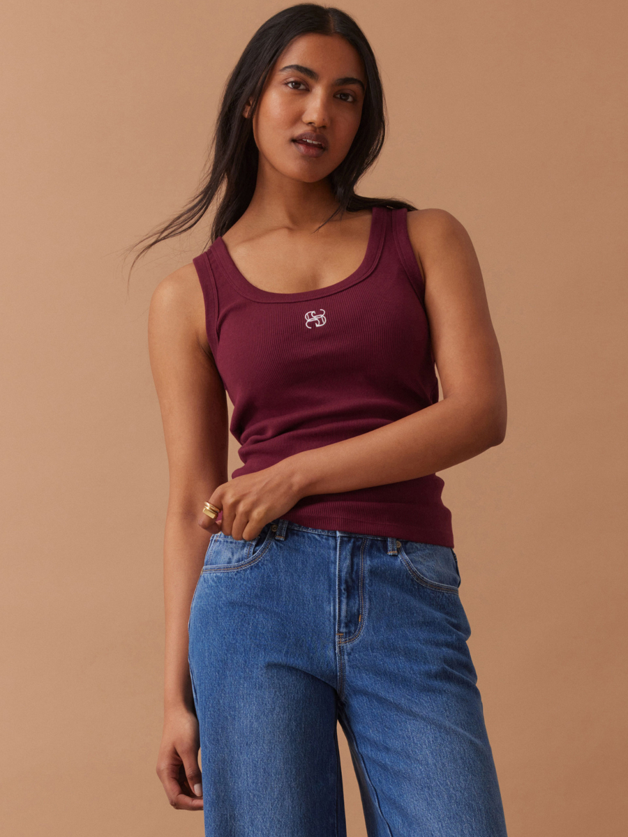 Zoe Contour Rib Scoop Tank