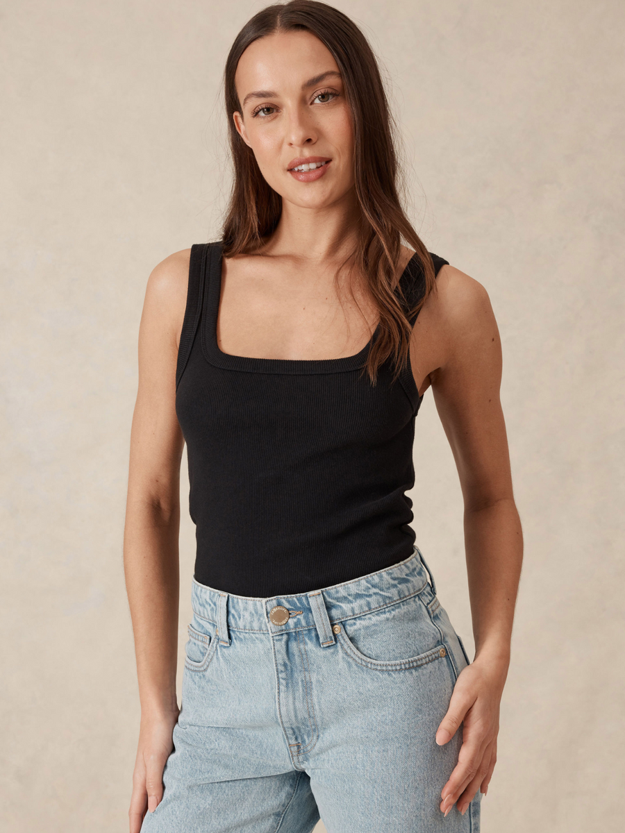 Zaeli Contour Rib Square Neck Tank