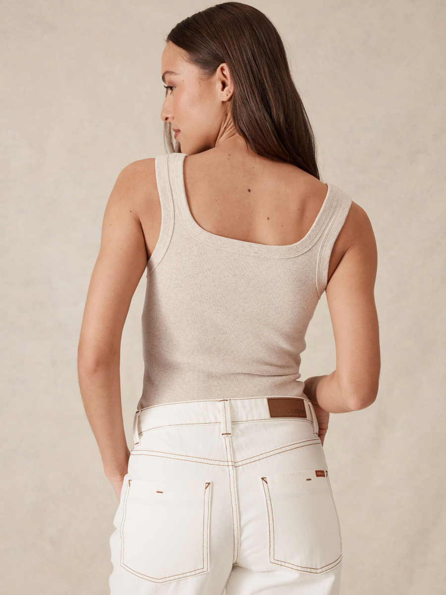 Zaeli Contour Rib Square Neck Tank