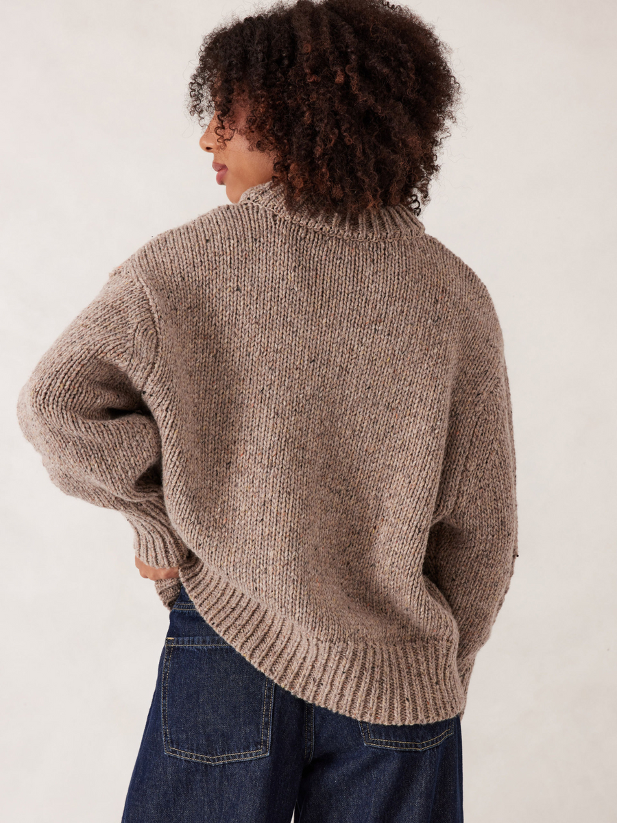 Lofty Knit Crew | Taupe Fleck