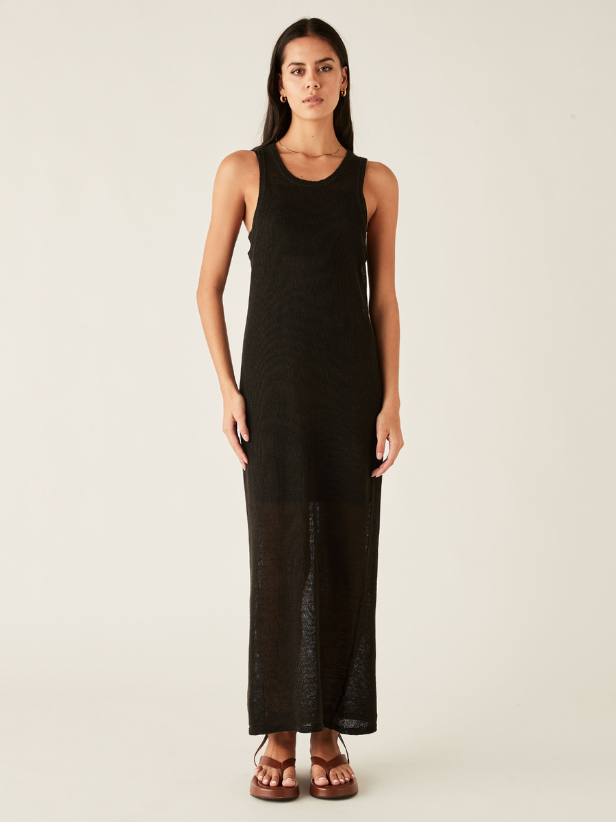 Rhodes Linen Dress | Black