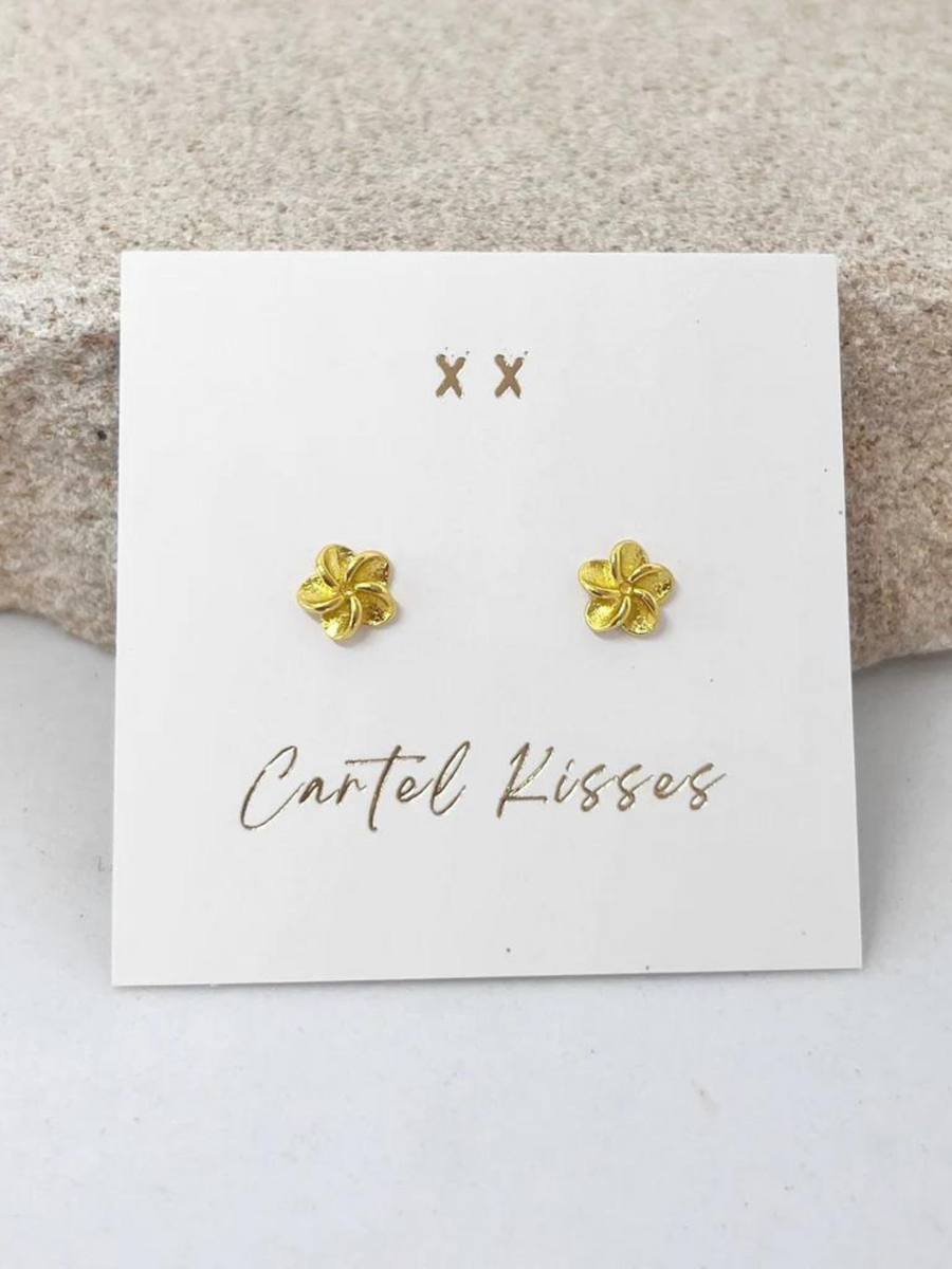 Frangipani Earrings - Gold