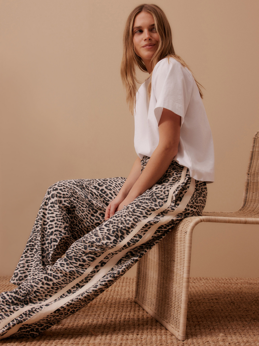Relaxed Drawstring Pant | Leopard