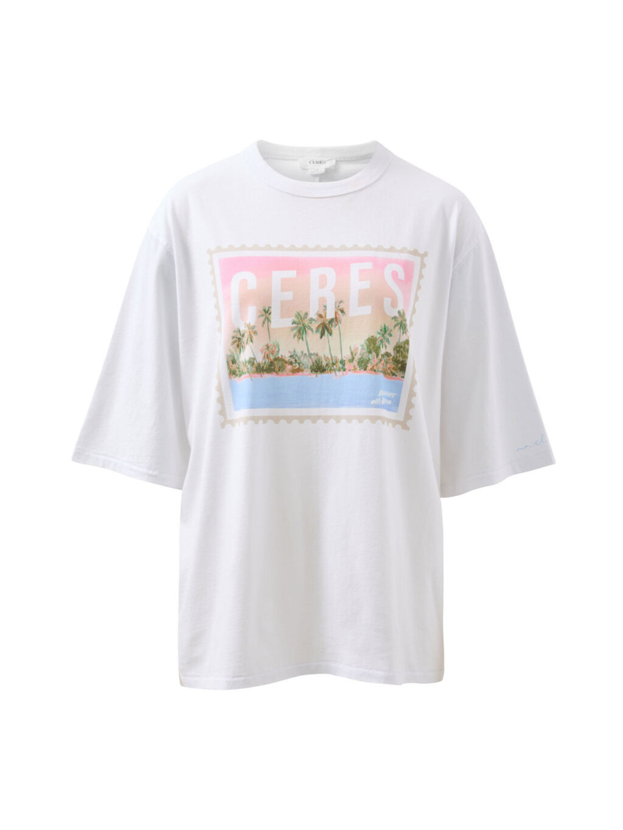 Liv Oversized Tee | Holiday Stamp