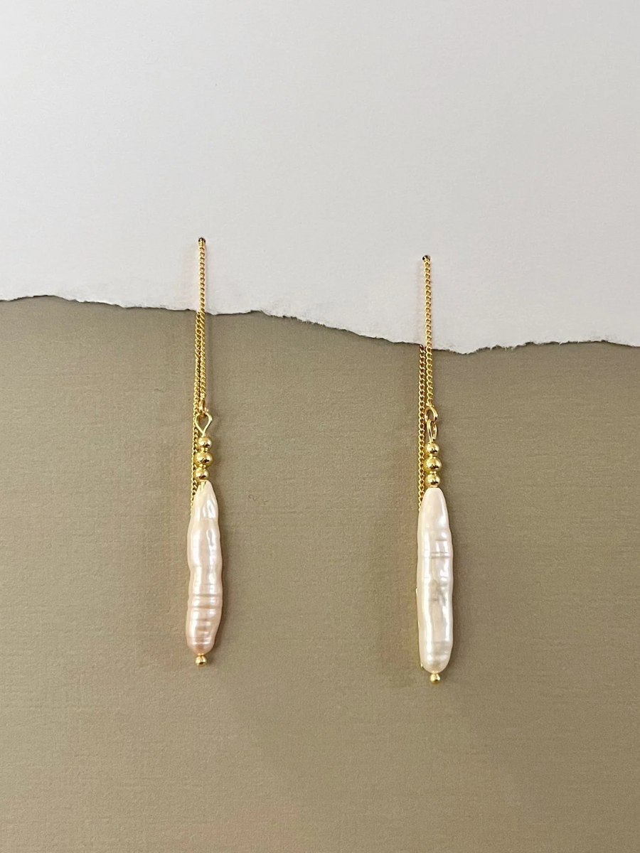 Rowan Baroque Pearl Earrings | Gold