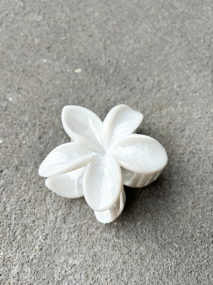 Frangipani Resin Flower Claw Clip