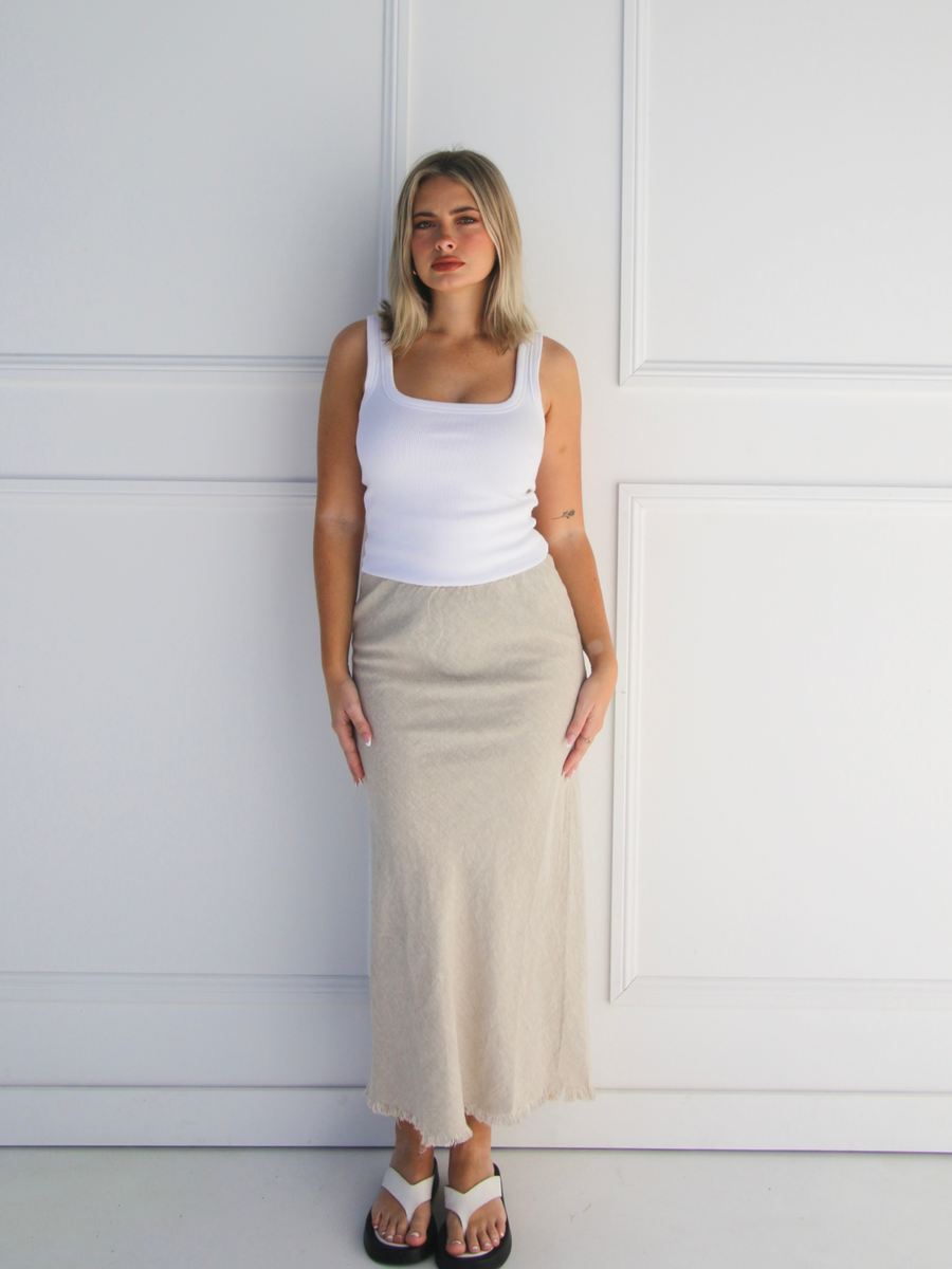 Linen Slip Skirt