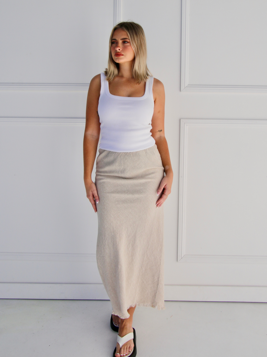 Linen Slip Skirt