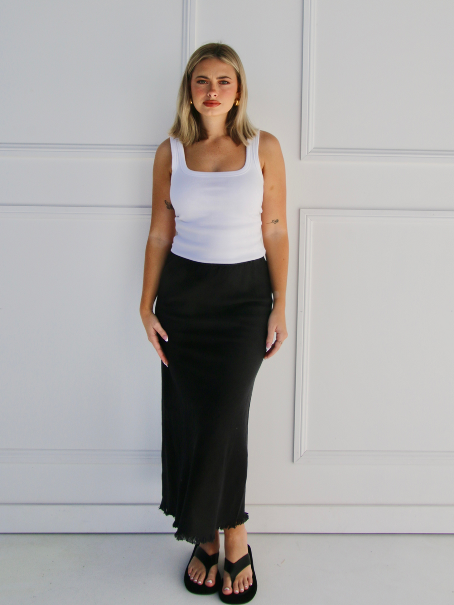 Linen Slip Skirt