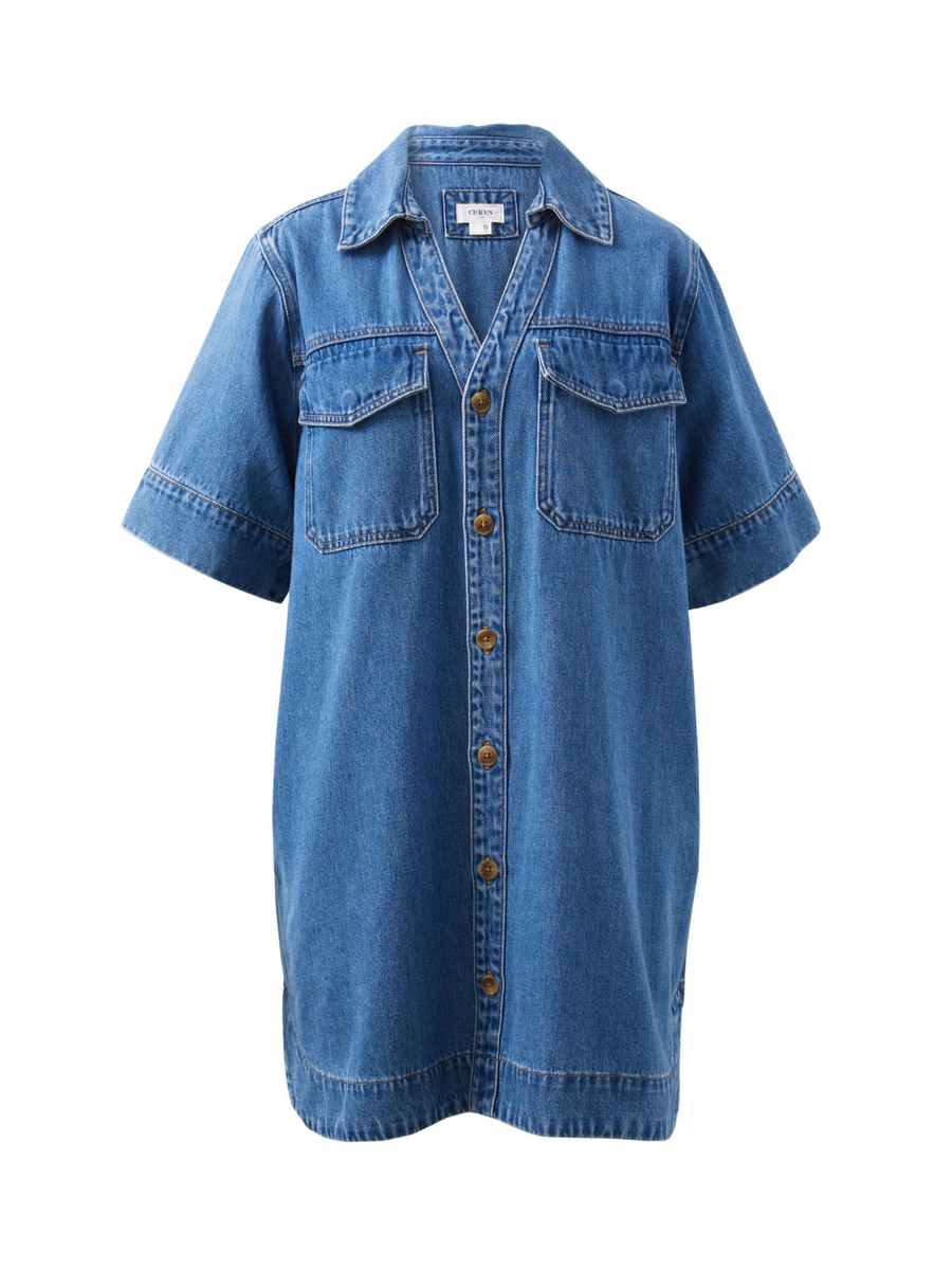 Relaxed Shirt Dress | Fresh Indigo