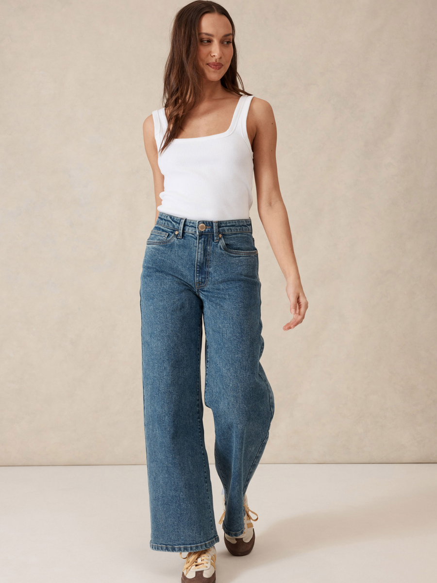 Zaeli Contour Rib Square Neck Tank