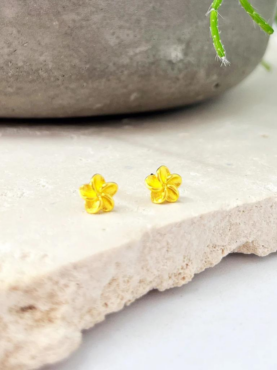 Frangipani Earrings - Gold