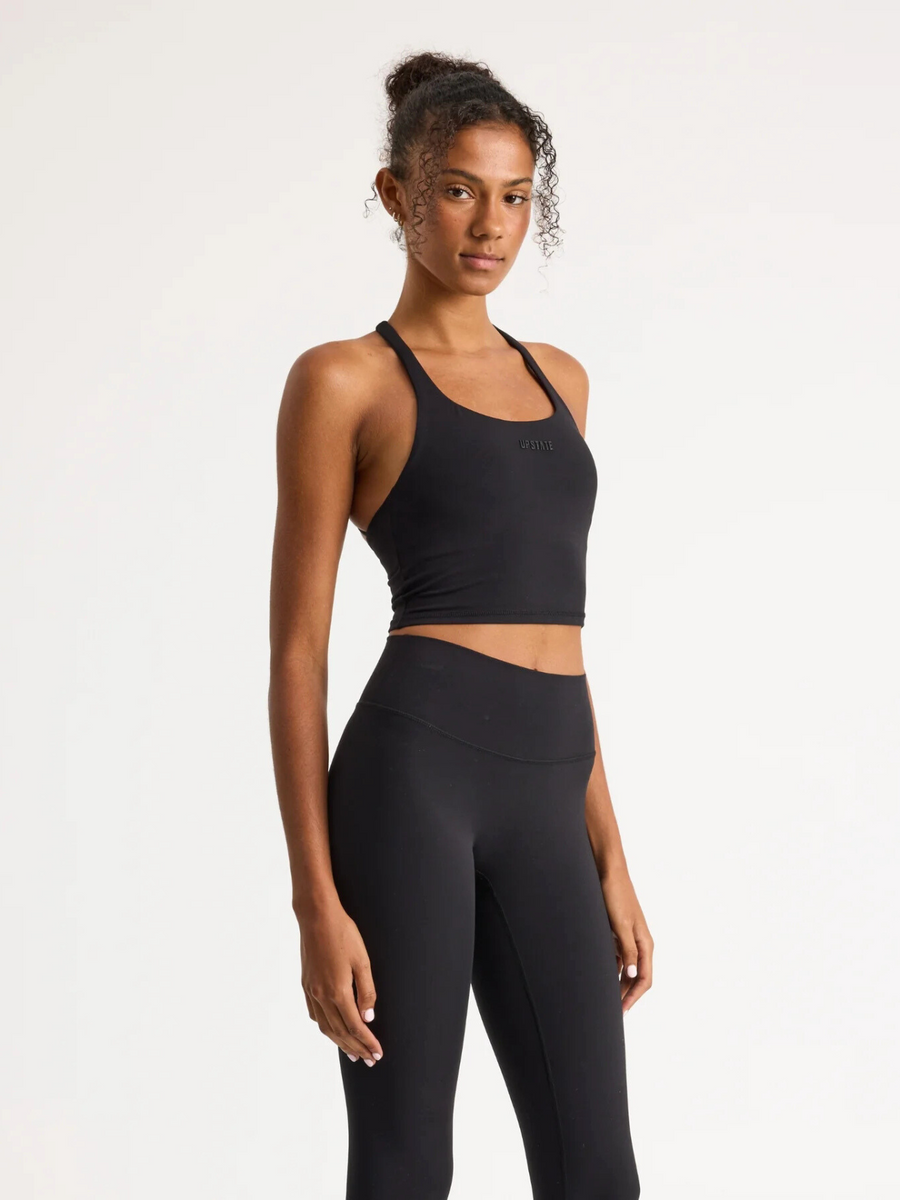 Air Sculpt Strappy Sports Tank | Black