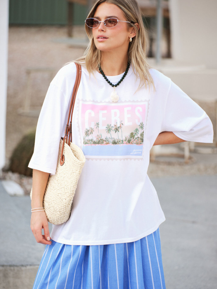 Liv Oversized Tee | Holiday Stamp