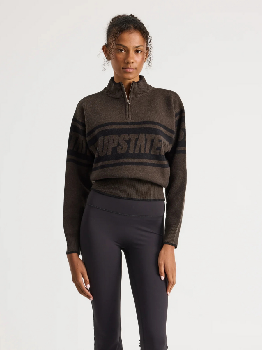 Half Zip Knit Crew | Dark Chocolate