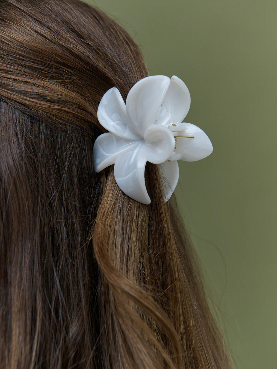 Frangipani Resin Flower Claw Clip