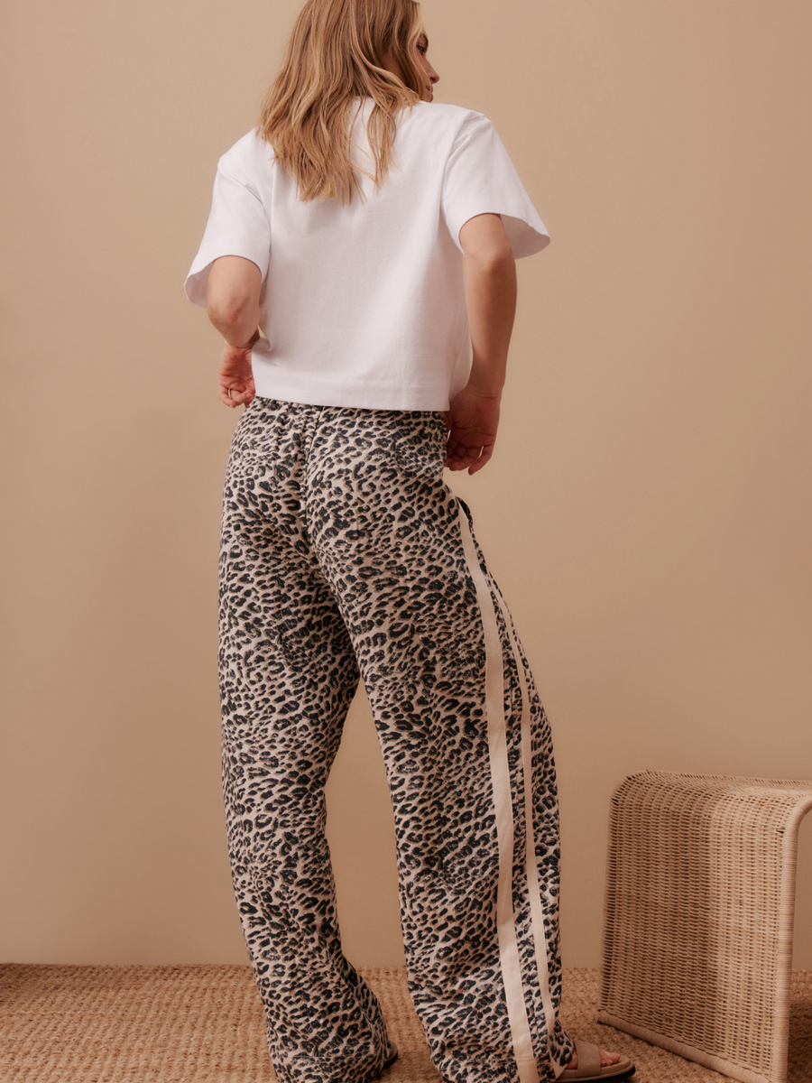 Relaxed Drawstring Pant | Leopard