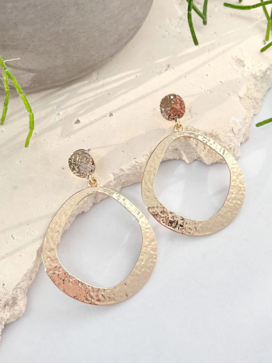 Amber Earrings - Gold