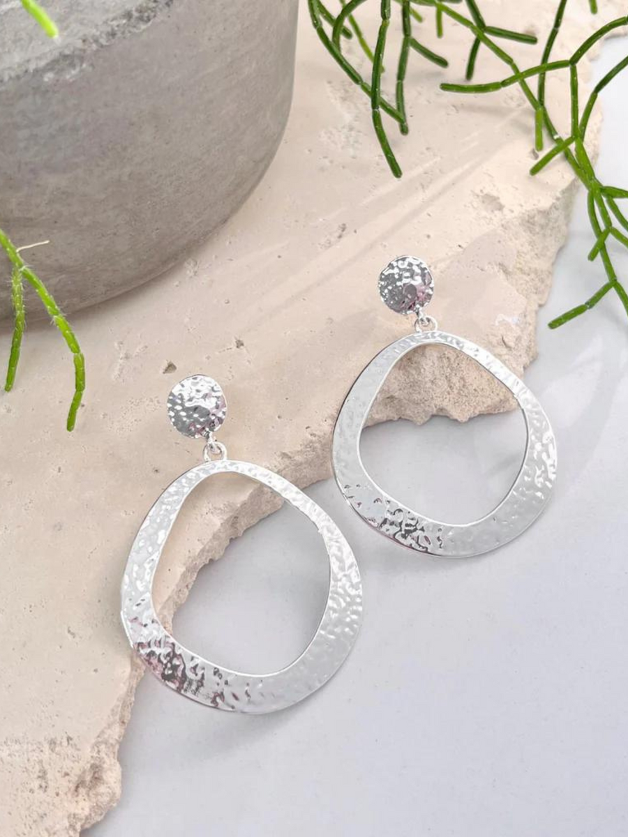 Amber Earrings - Silver