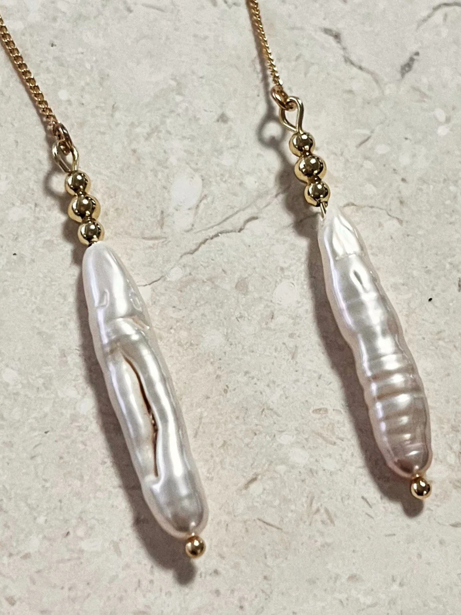 Rowan Baroque Pearl Earrings | Gold
