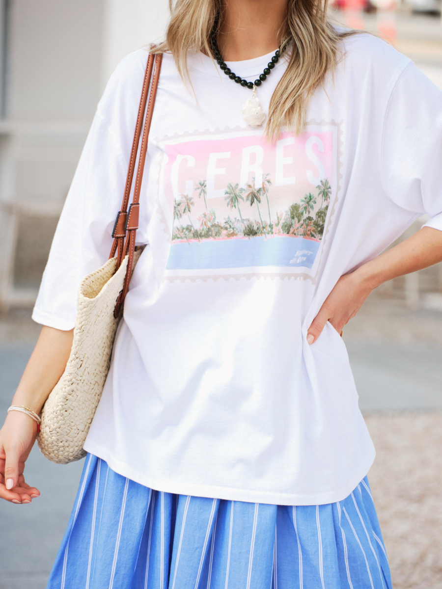 Liv Oversized Tee | Holiday Stamp