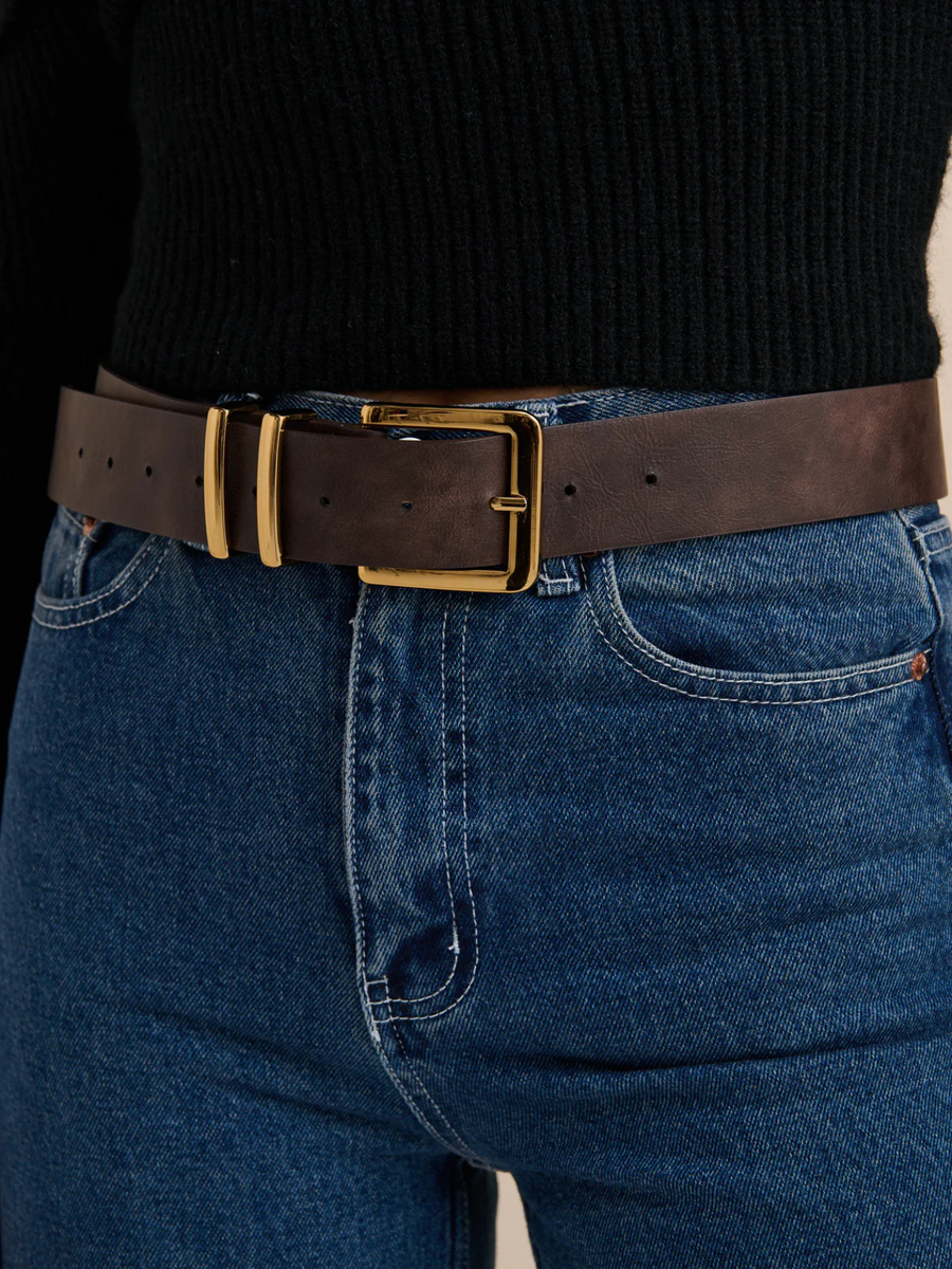 Lucas Western Vintage PU Leather Belt | Brown