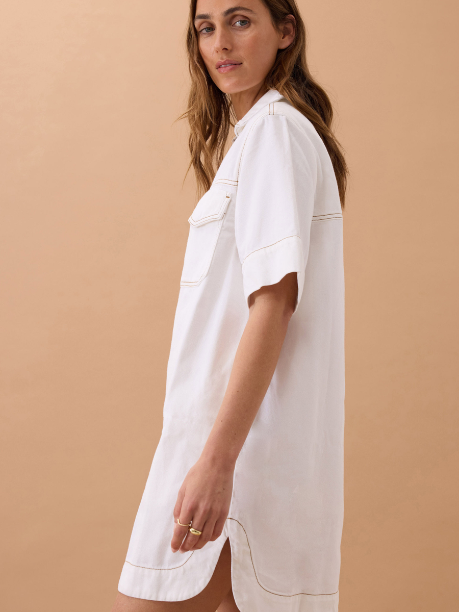 Sammy Relaxed Shirt Dress | Ecru