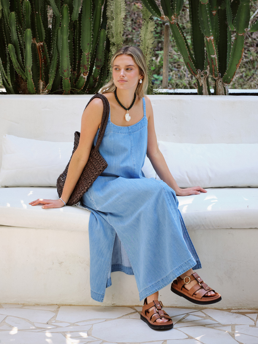 Remy Strappy Midi Dress | Vintage Blue