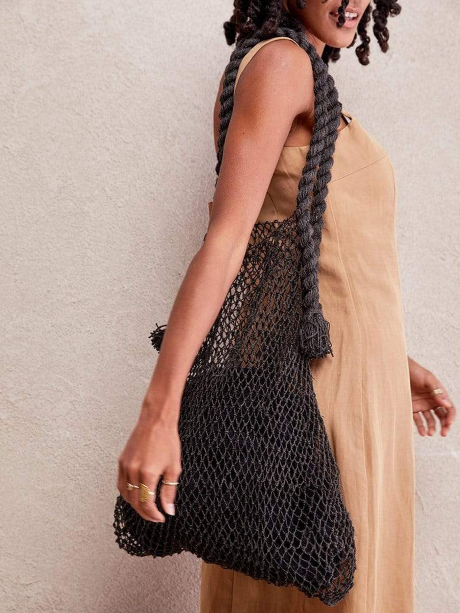 Jumbo Hemp String Bag | Charcoal