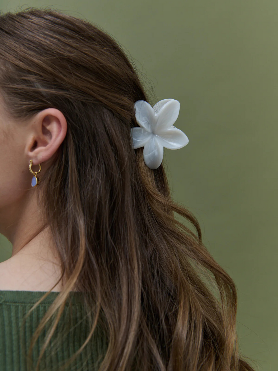 Frangipani Resin Flower Claw Clip