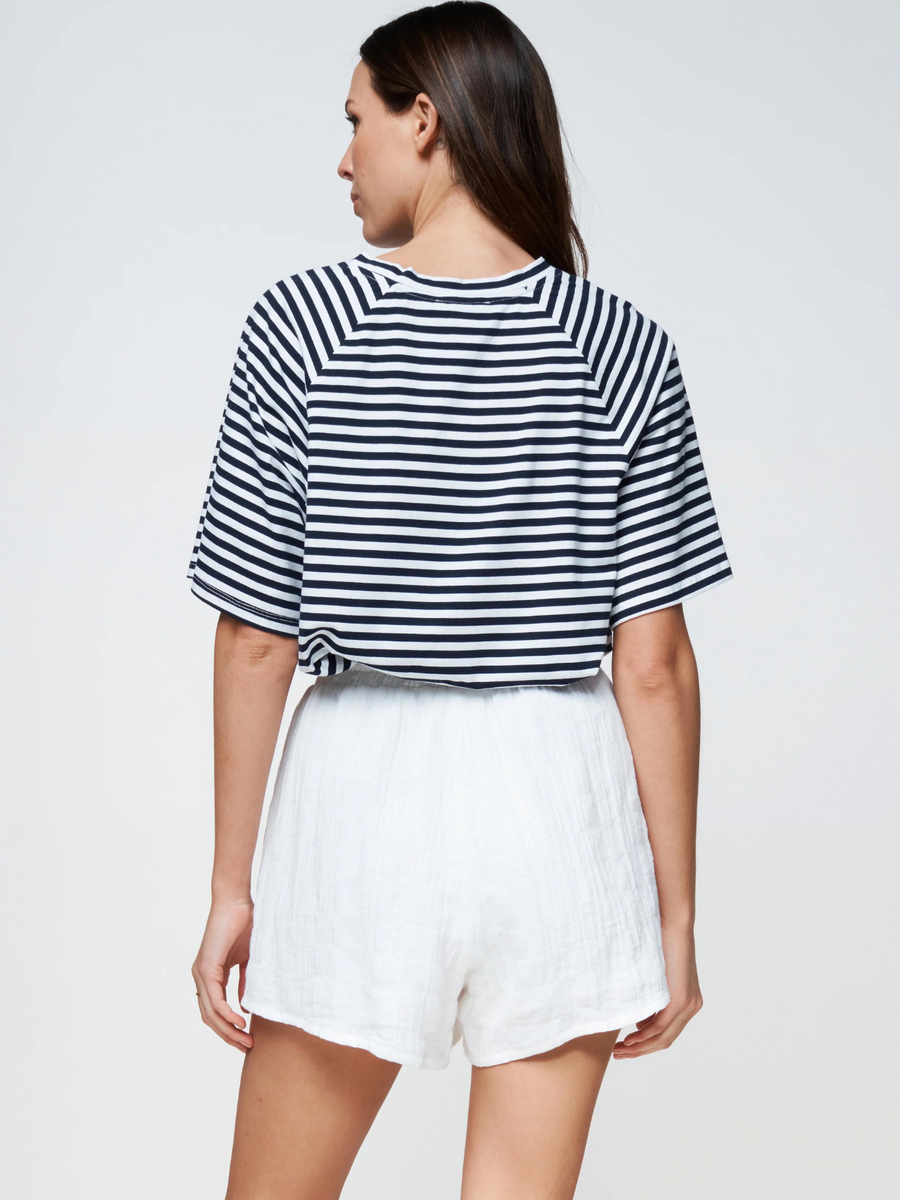 Savannah Oversized Stripe Tee | Navy / White