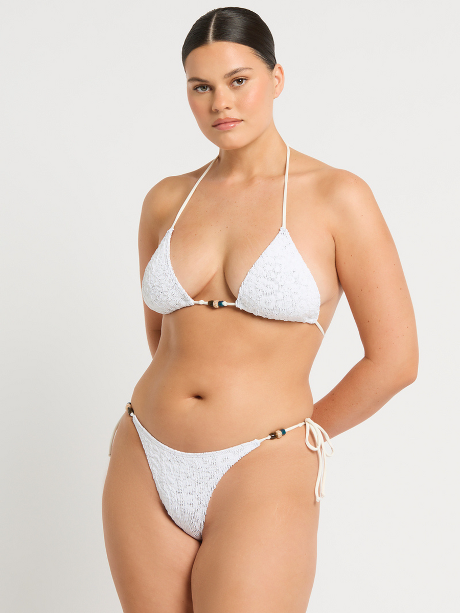 Beaded Tie Side Vista Brief | Optic White Leopard