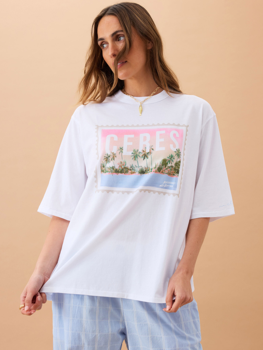 Liv Oversized Tee | Holiday Stamp