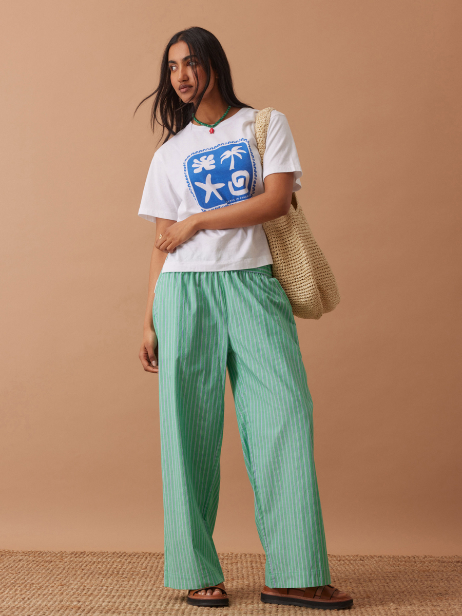 Stevie Slouchy Tee | White Ceres Paradise Print