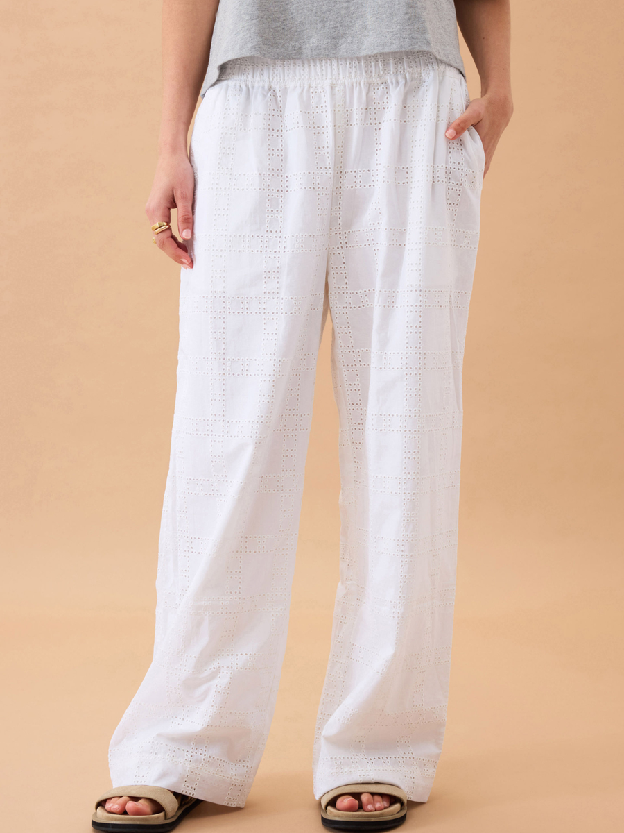 The Lounge Pant | White Broderie