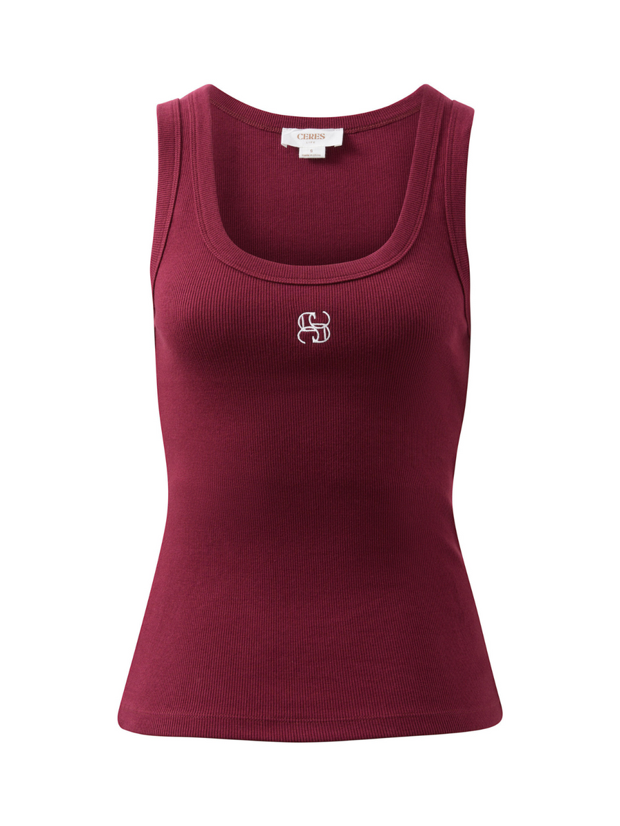 Zoe Contour Rib Scoop Tank