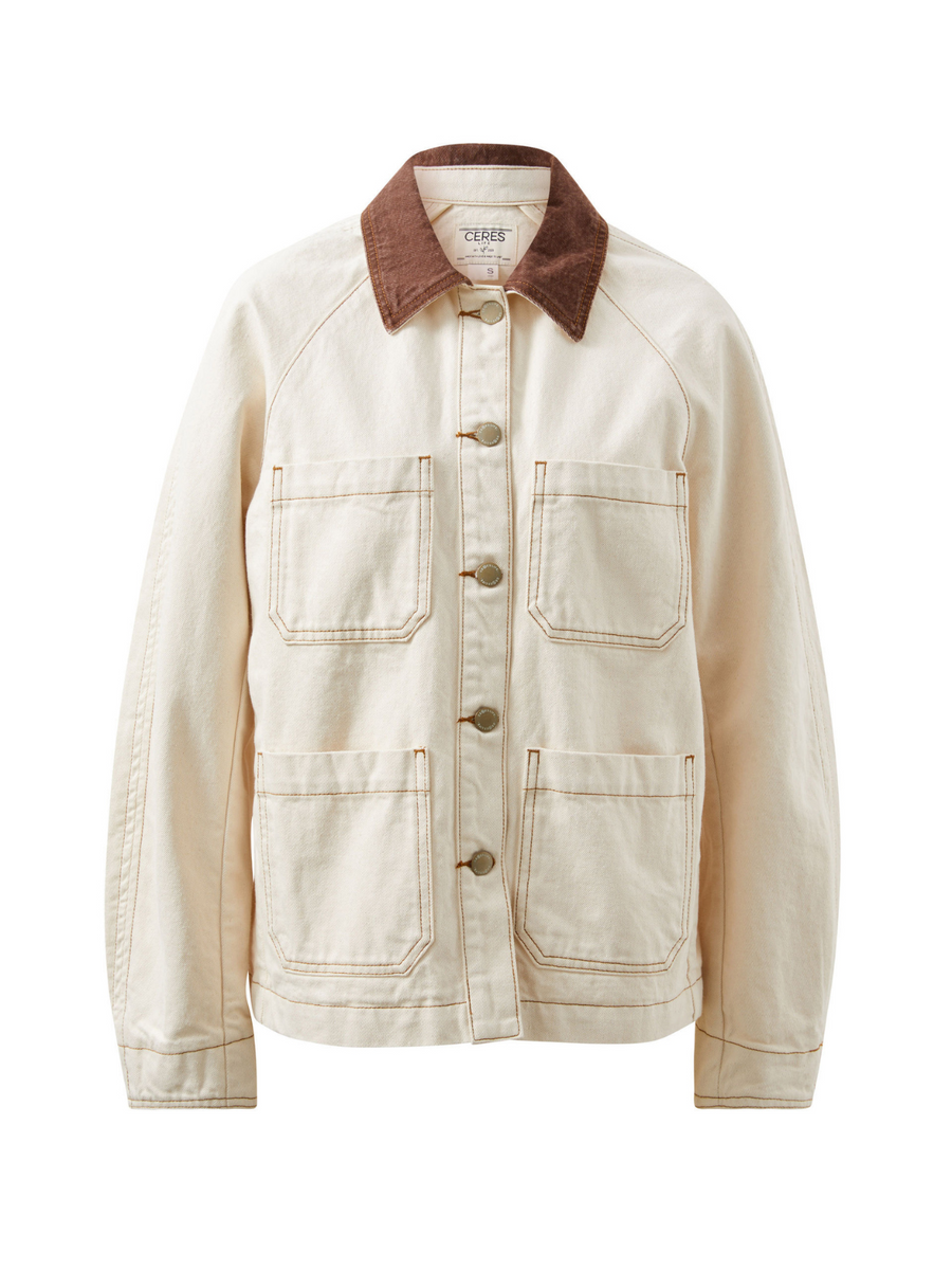 Denim Barn Jacket | Ecru