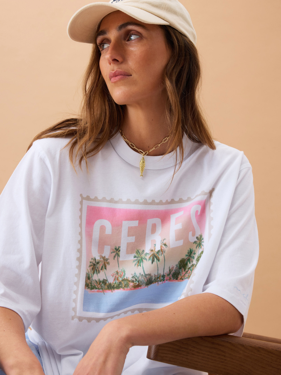 Liv Oversized Tee | Holiday Stamp