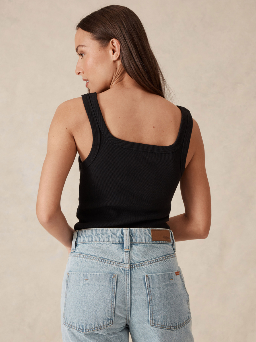 Zaeli Contour Rib Square Neck Tank