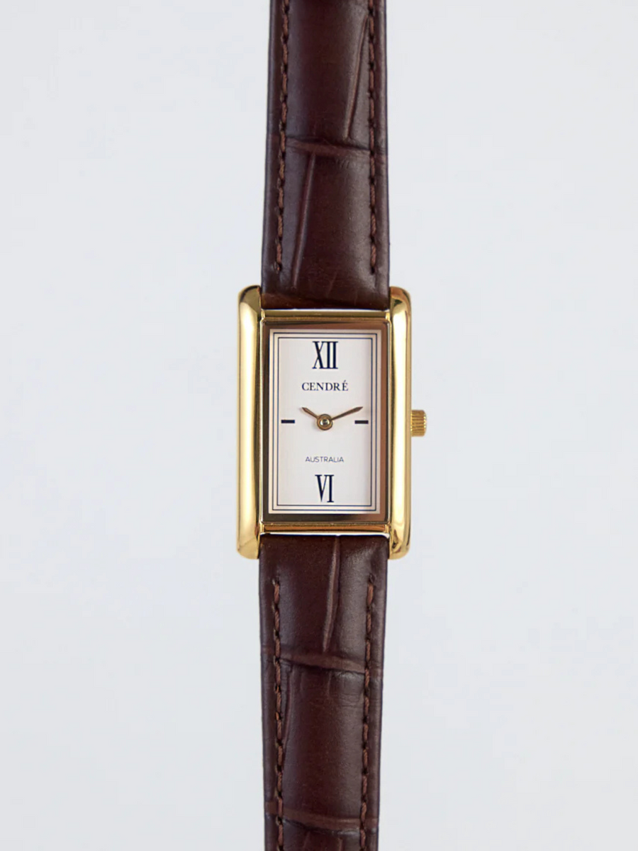 Kelly Watch | White | Espresso Croc