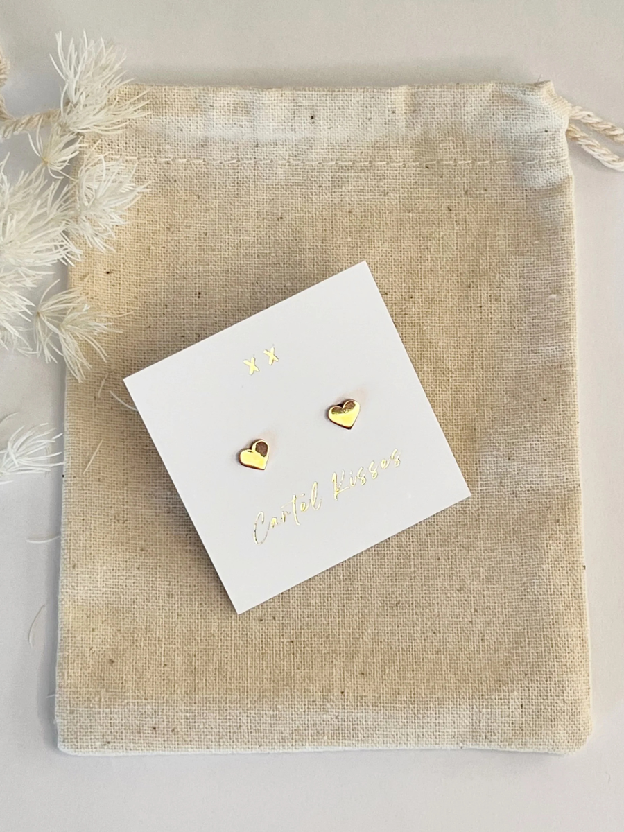 Love Heart Earrings | Gold