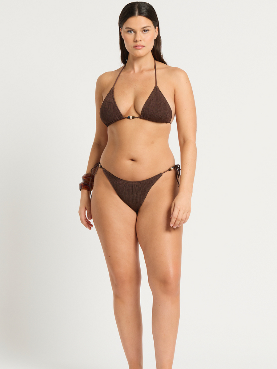 Beaded Tie Side Vista Brief | Dark Chocolate