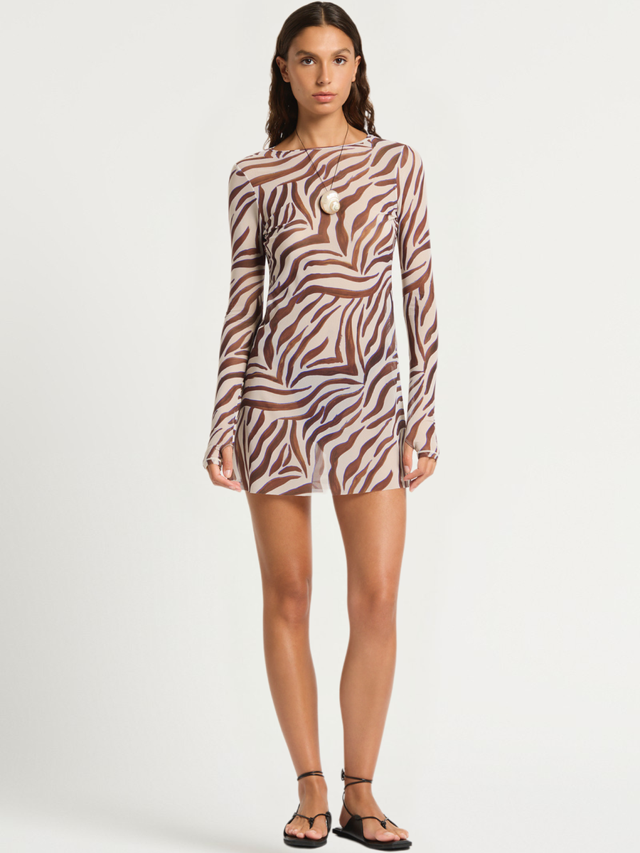 Gisele Mini Dress | Zebra Mesh