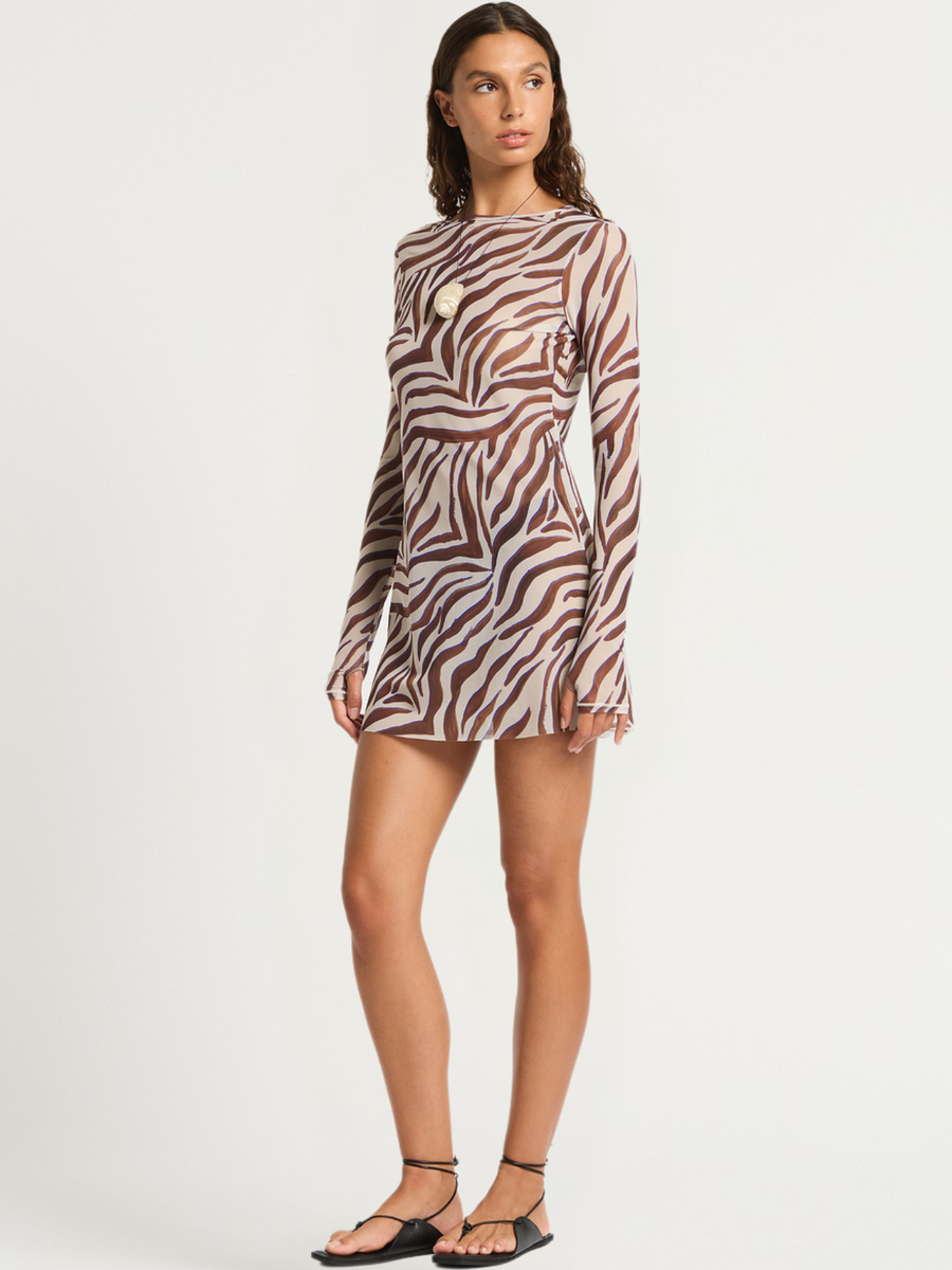 Gisele Mini Dress | Zebra Mesh
