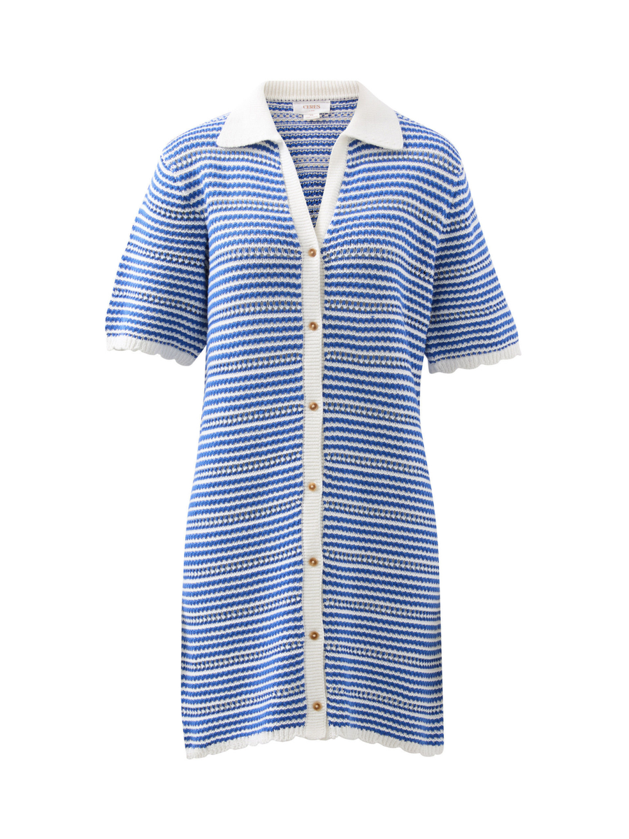 Nala Stripe Knit Mini Dress | Summer Blue Stripe