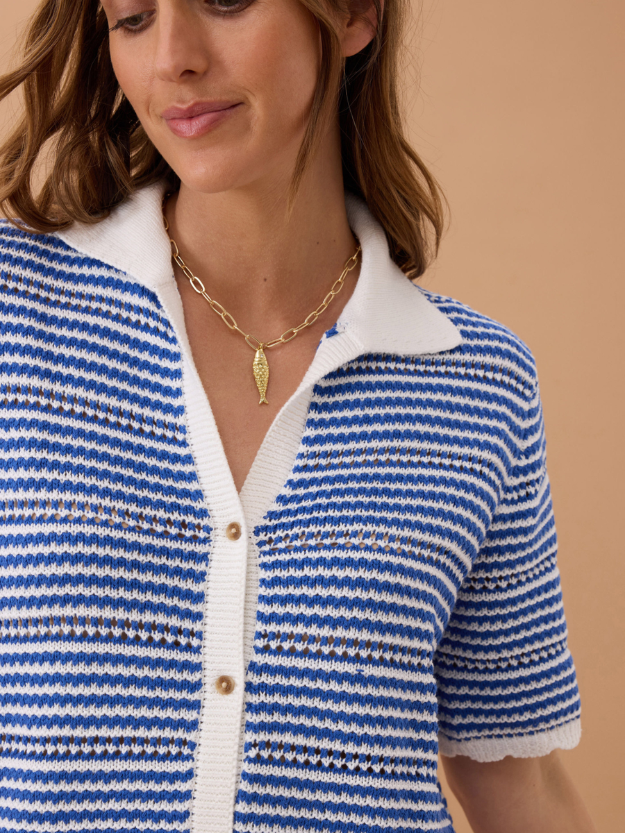 Nala Stripe Knit Mini Dress | Summer Blue Stripe