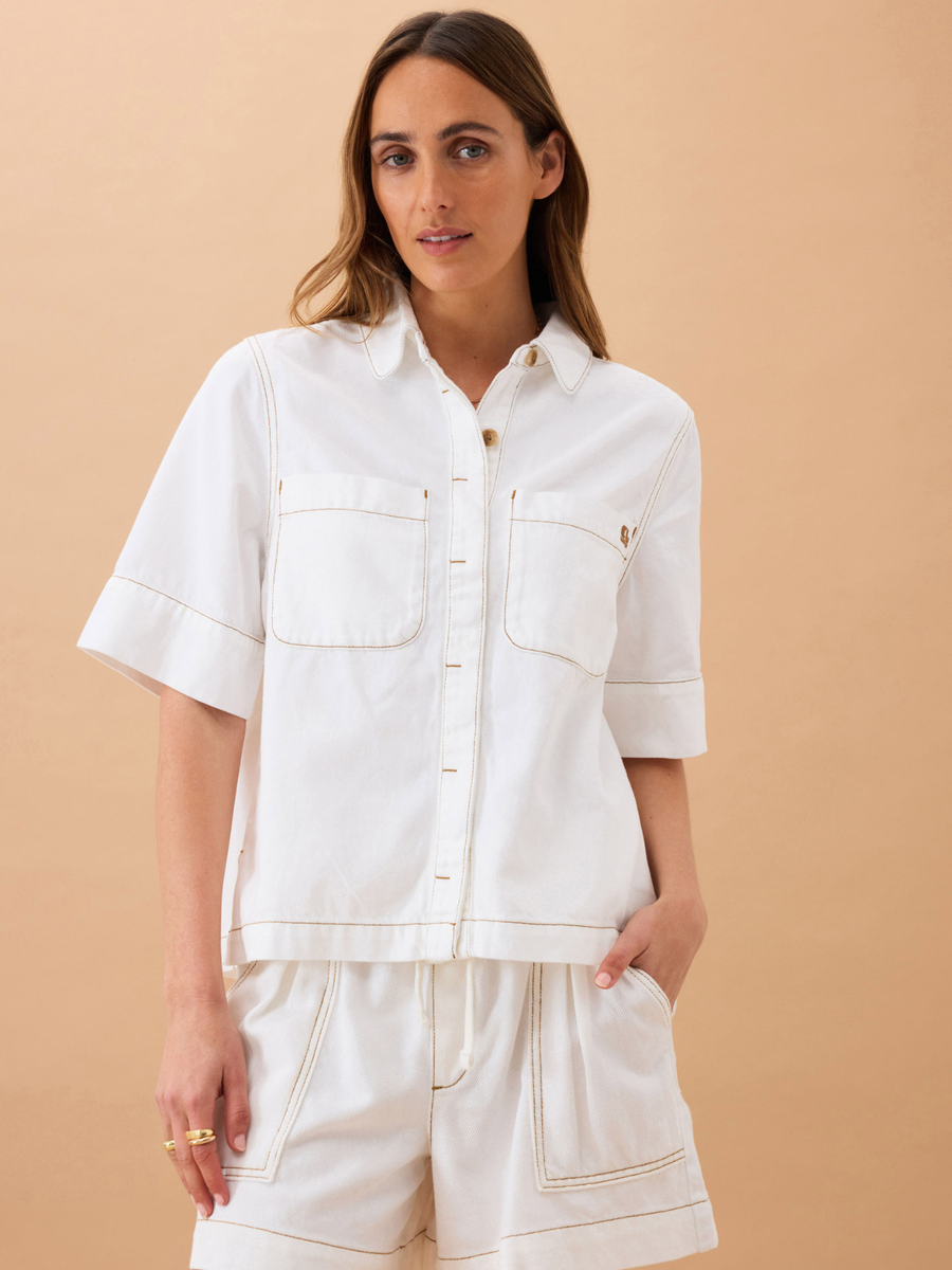 Noa Short Sleeve Shirt | Ecru