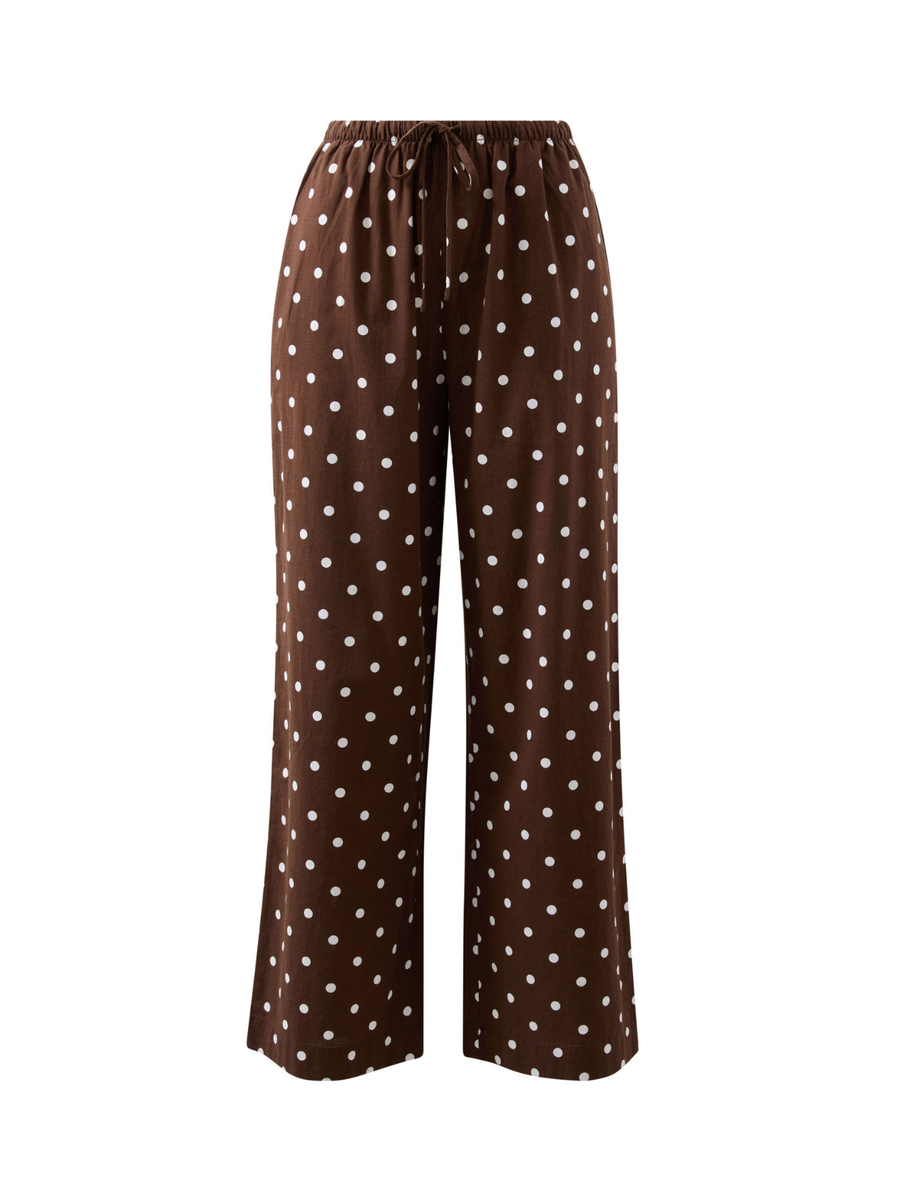 Resort Pant | Choc Polka dot