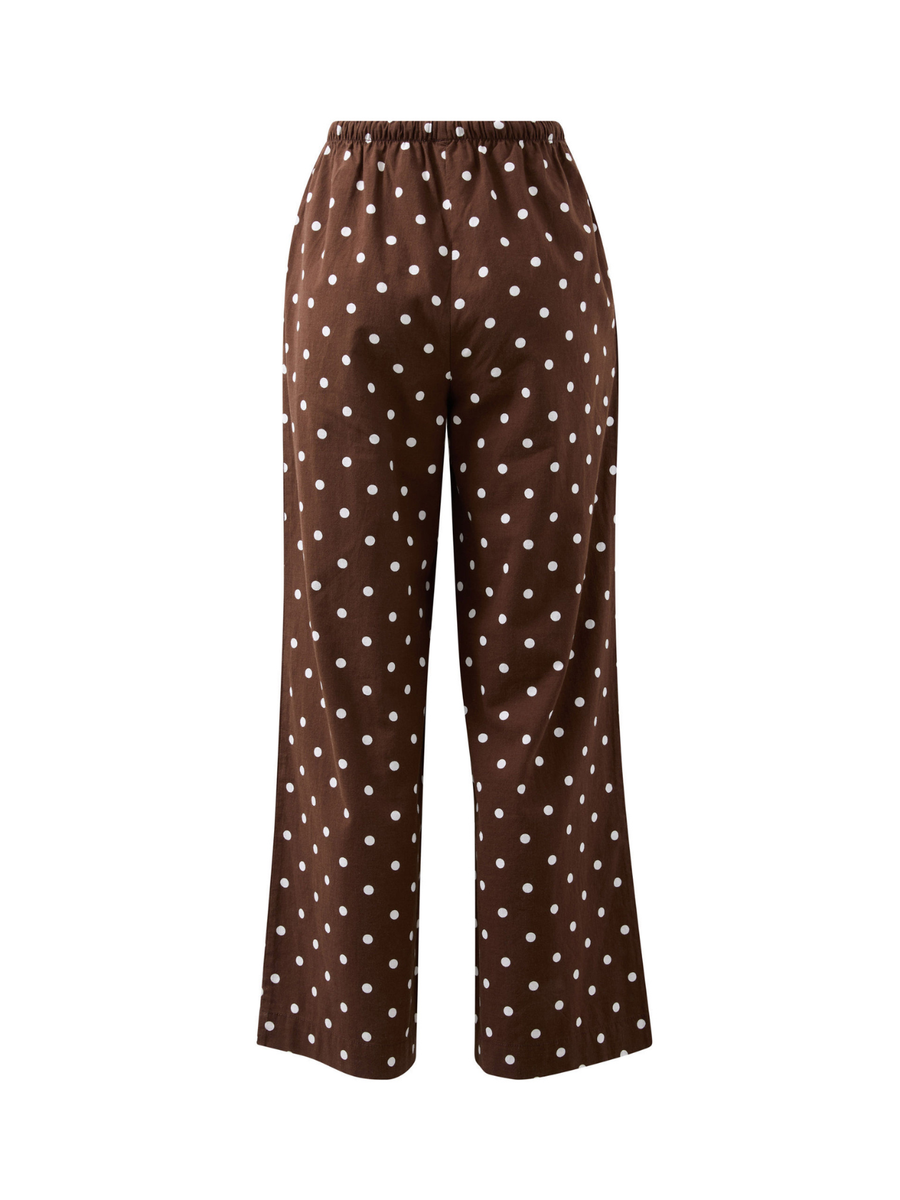 Resort Pant | Choc Polka dot