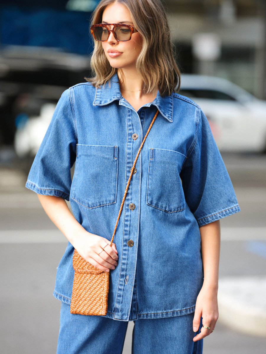 Short Sleeve Denim Shirt